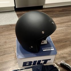 Bilt Motorcycle Helmet 3/4 Size M Black