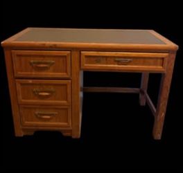 vintage Young & Hinkle solid oak pedestal desk