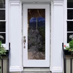 NEW Masonite 32” x 80” Premium Full Lite Steel Exterior Front Door – Left-Hand Inswing