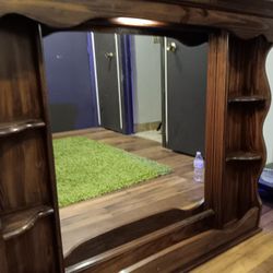 Lighted Mirrored Dresser Hutch