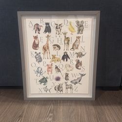 Alphabet art with gray frame