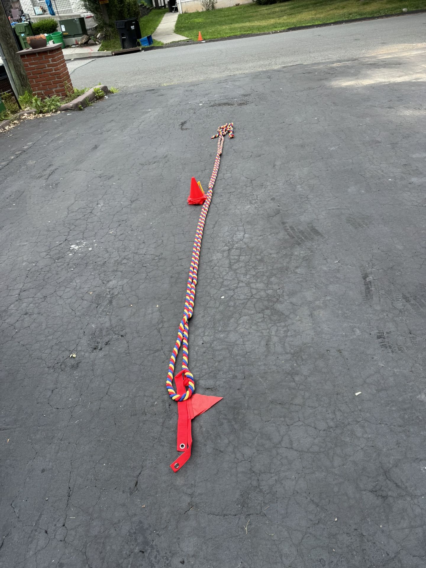 40’ TUG OF WAR ROPE w/Flag and 2 Small Cones