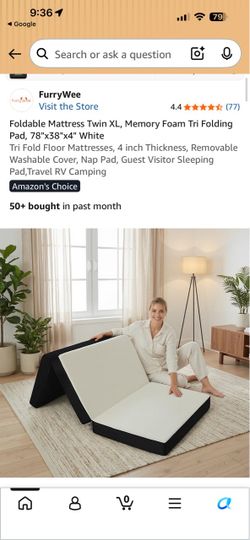 Twin Extra long  tri fold memory foamnew  4 inch