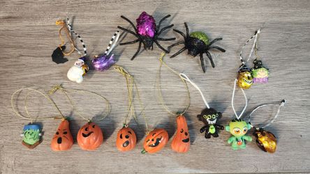 Halloween Ornaments and Spiders