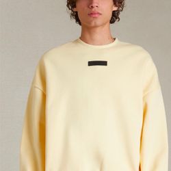 Fear of God Essentials Garden Yellow Crew Neck Sweatshirt 