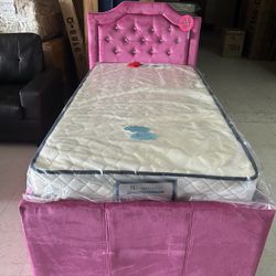 Pink Bed Twin 1 Mattress Included