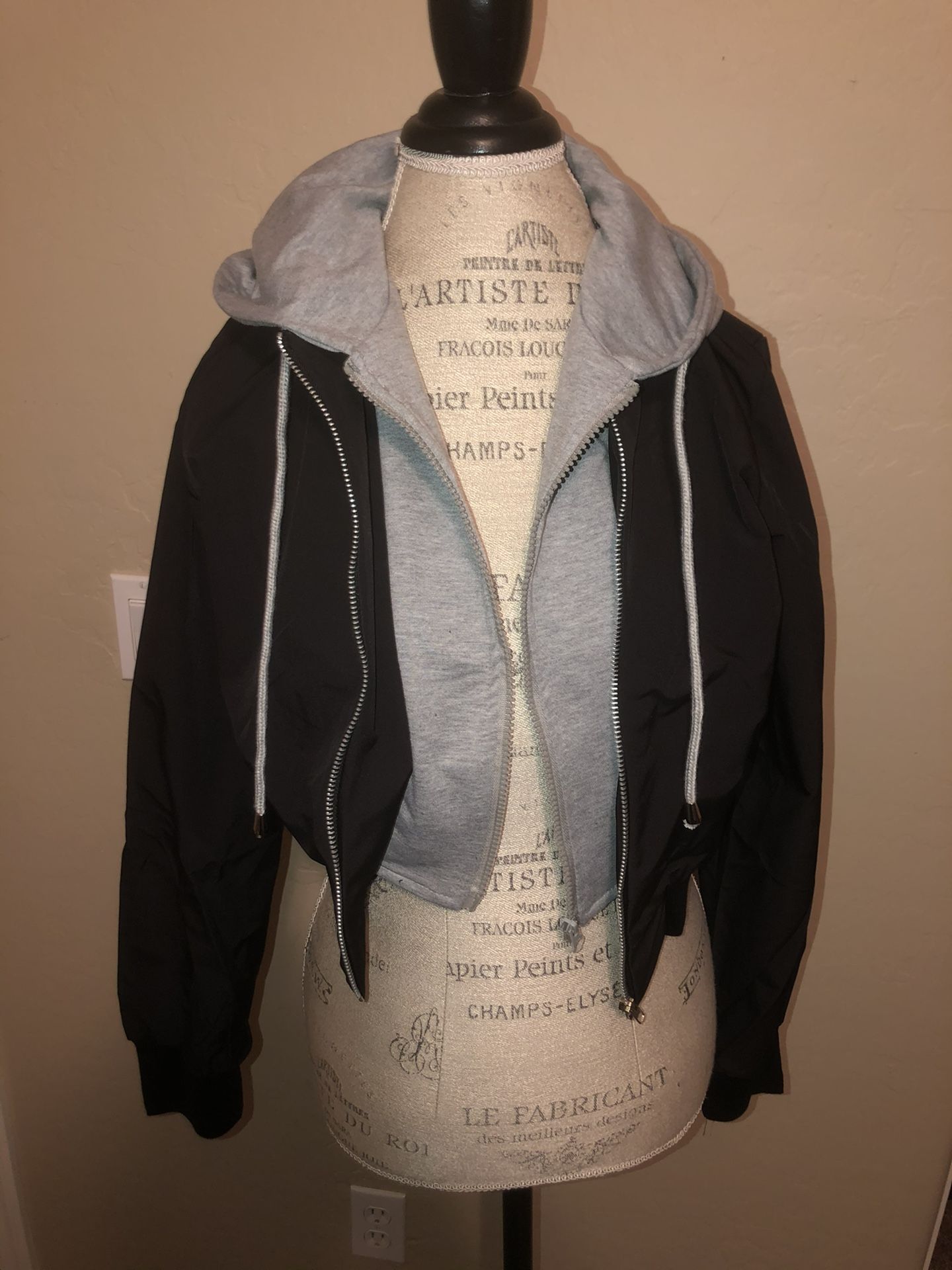 New Black And Grey Hoodie Jacket Size Large $30  Firm 