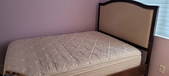 Queen Wood Bedframe With Mattress $200