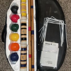 Vintage SPORTCRAFT 6-Player Wooden Croquet Set - Complete - See Images