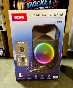 ION Total PA Extreme 600W PA Speaker System – Powerful Sound & Bass, Bluetooth, Microphone, Stand, DJ Ready