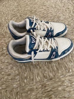 LV trainers blue and white