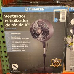 Water Mist Pedestal Fan 18” 3 Speed 