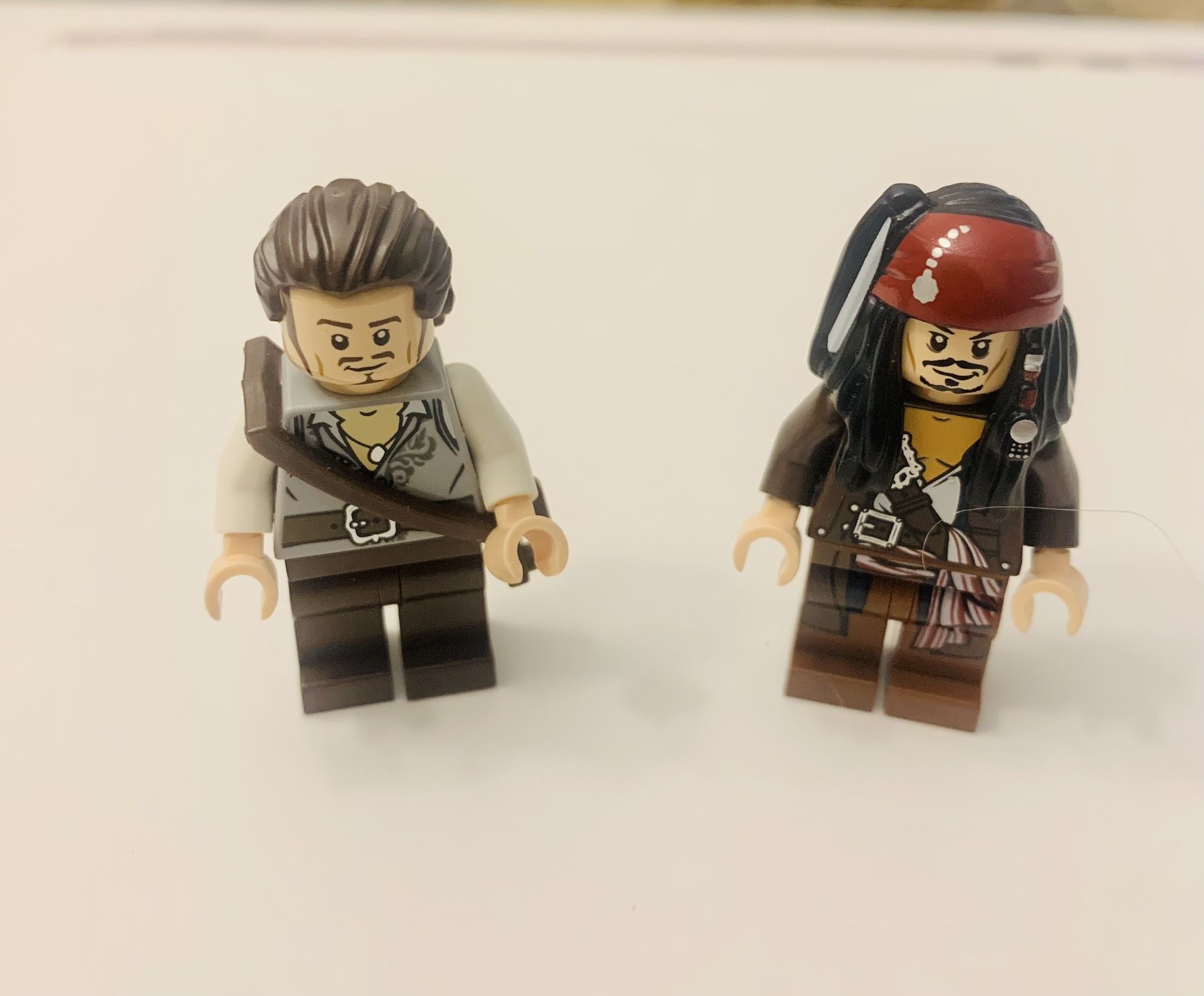 Lego Pirates Of The Caribean Jack Sparrow and Will Turner Minifigures