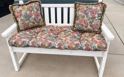 Outdoor Recycled Plastic/HDPE Bench and Side Table Set