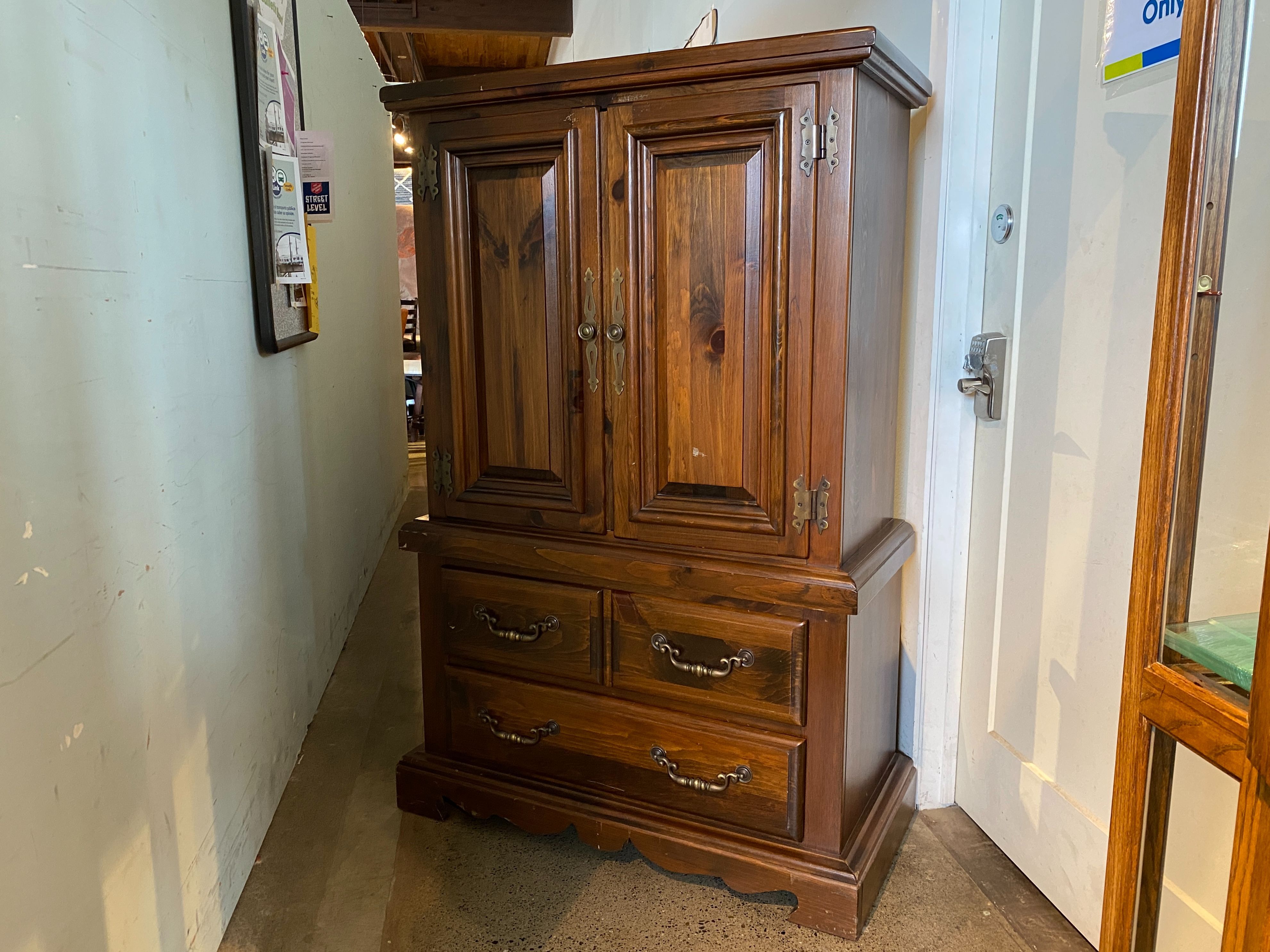 Old School 4-Drawer Cubby Armoire