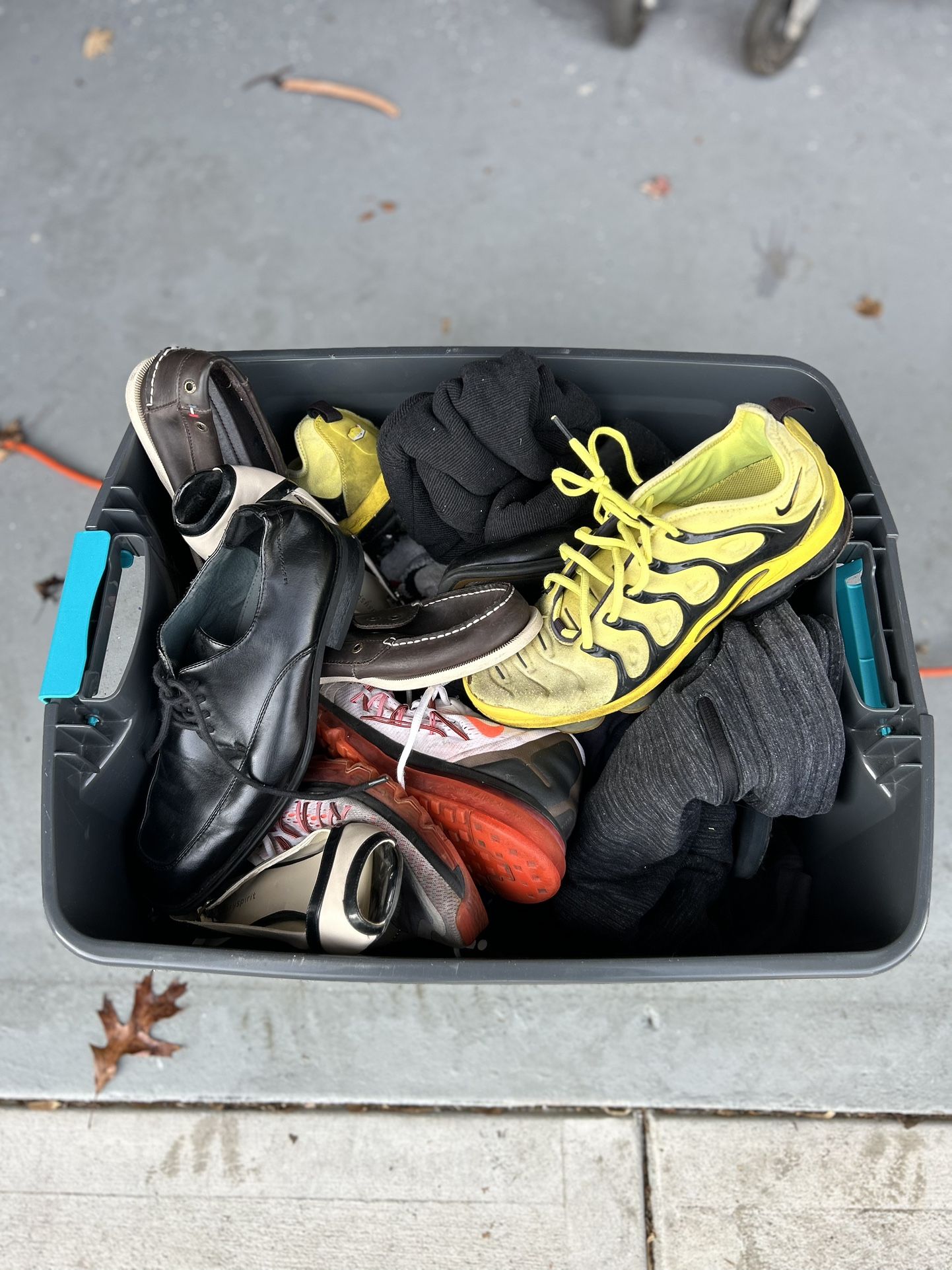 Mixed Shoes and Clothing Bin