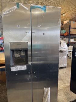 33 in. 22.3 cu. ft. Standard Depth Side by Side Refrigerator in Stainless Steel