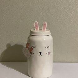 RARE retired 9 3/4” tall Strawberry Street Bunny Rabbit Canister NEW