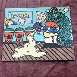 “High IQ” (Glow-in-the-Dark Painting)