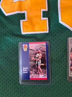Shawn Kemp Sonics Jersey with basketball cards