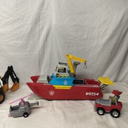 PAW PATROL Transforming Boat  & 2 Vehicles..3 Pcs Total..