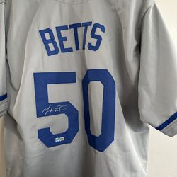 MOOKIE BETTS SGNED LOS ANGELES LA DODGERS AUTOGRAPHED CUSTOM JERSEY W/COA XL 706
