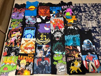 Animation T Shirts Lot Of 29 All Size 3XL Pokemon Godzilla My Hero Academia