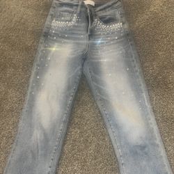 Womens Pearl Bling Jeans
