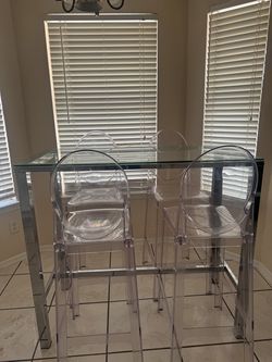 Glass table 4 chairs