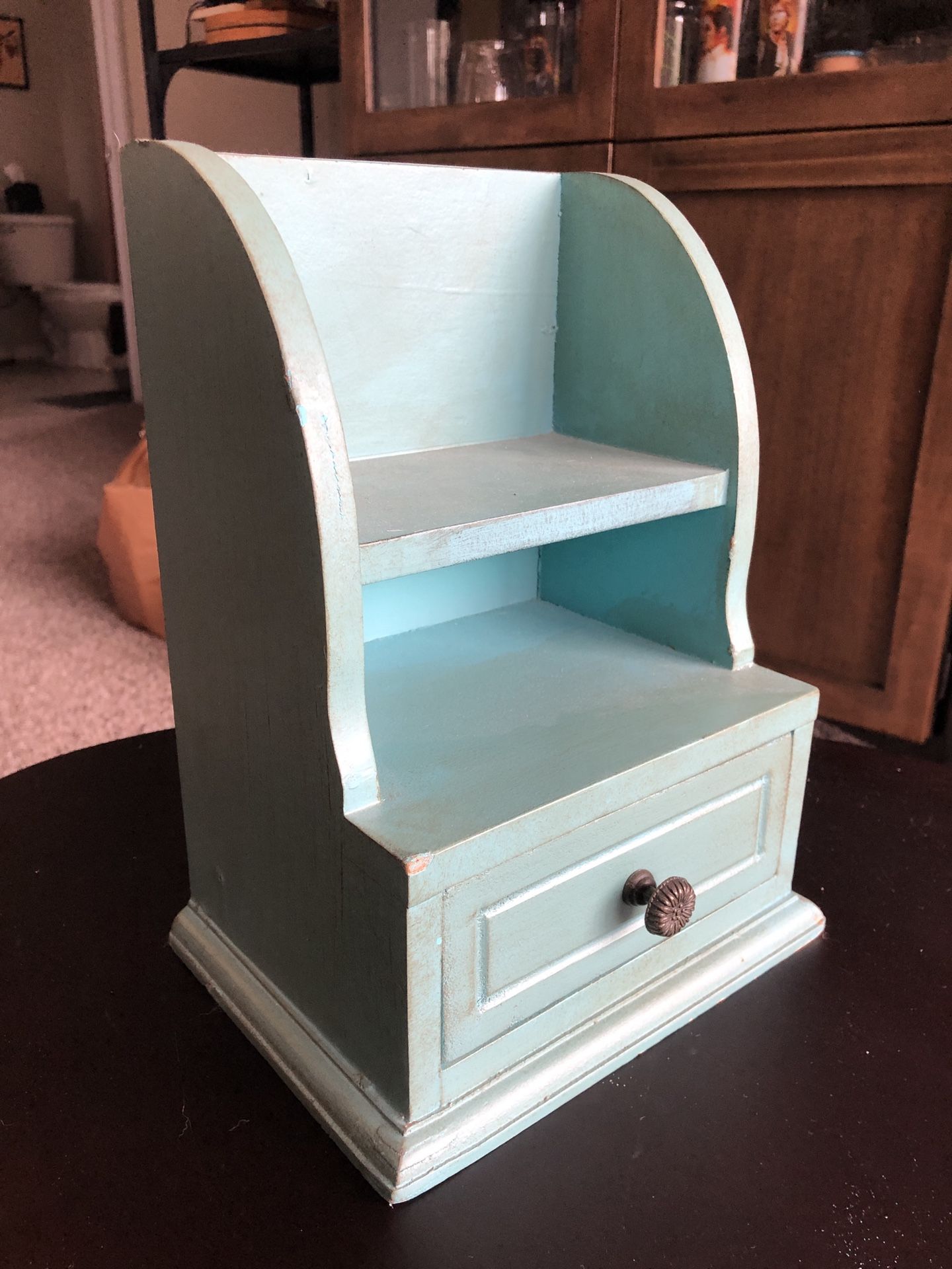 Small blue shelf and drawer