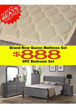 Brand New 8pc Bedroom Package $50 Down Takes It Home!