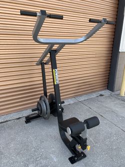 Powertec Olympic Plate Loaded Lat Pull Dow Machine With 200 Lb Weight Set