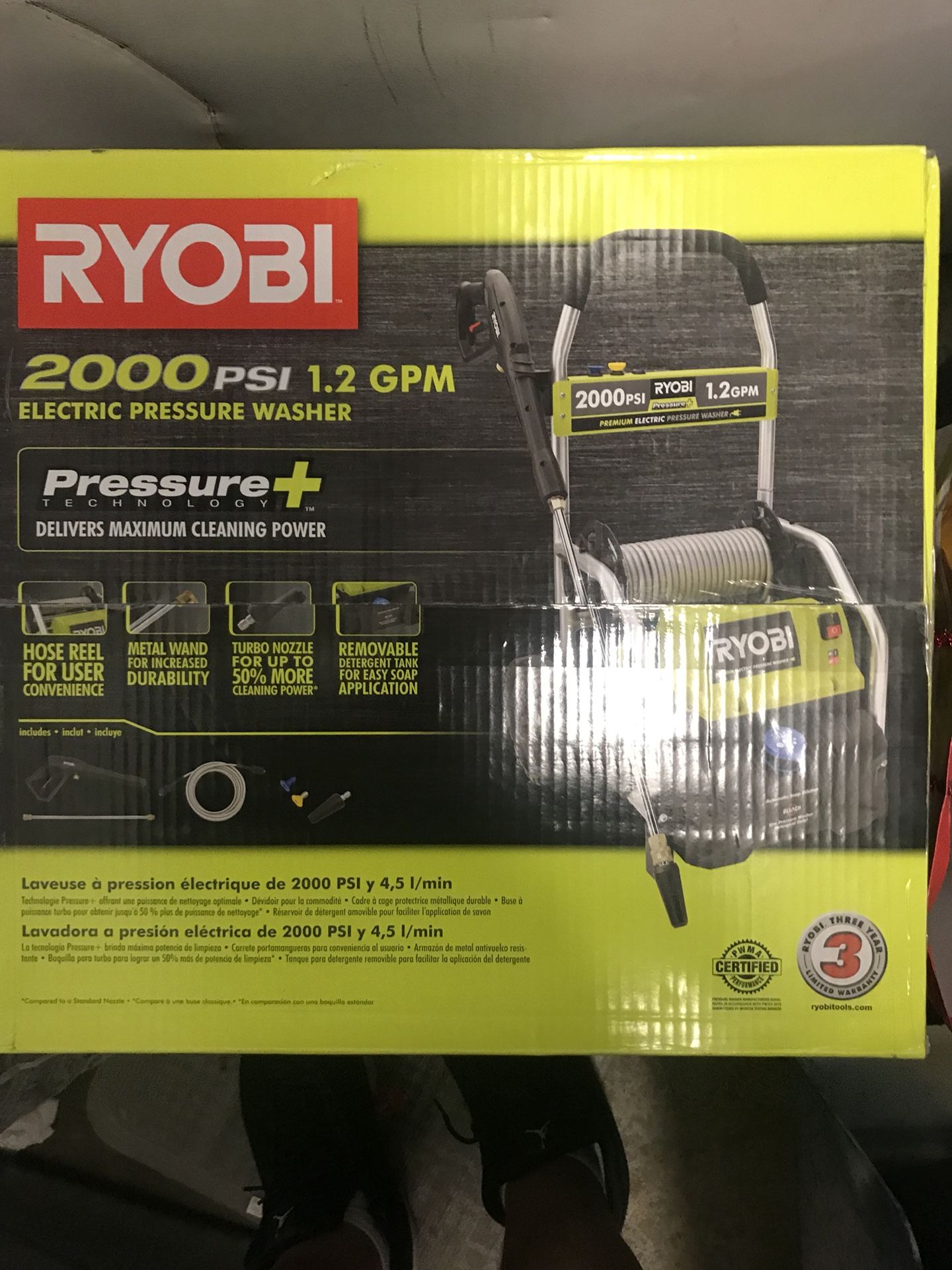 Brand new in box ryobi 2000psi electric pressure washer