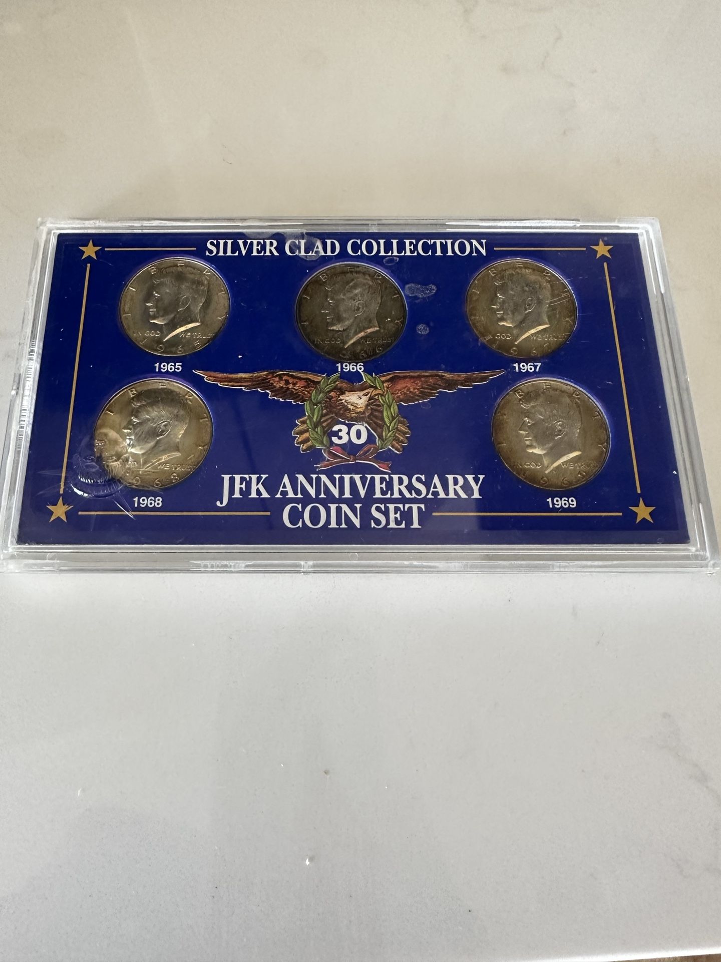 US Mint JFK Silver Clad 5 Coin Set Collection Fifty Cent 50c Half Dollar Coins