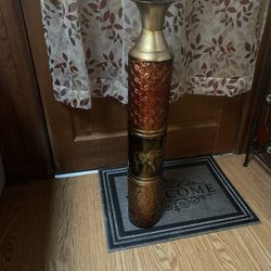 Metal Vase With Elephant Printing