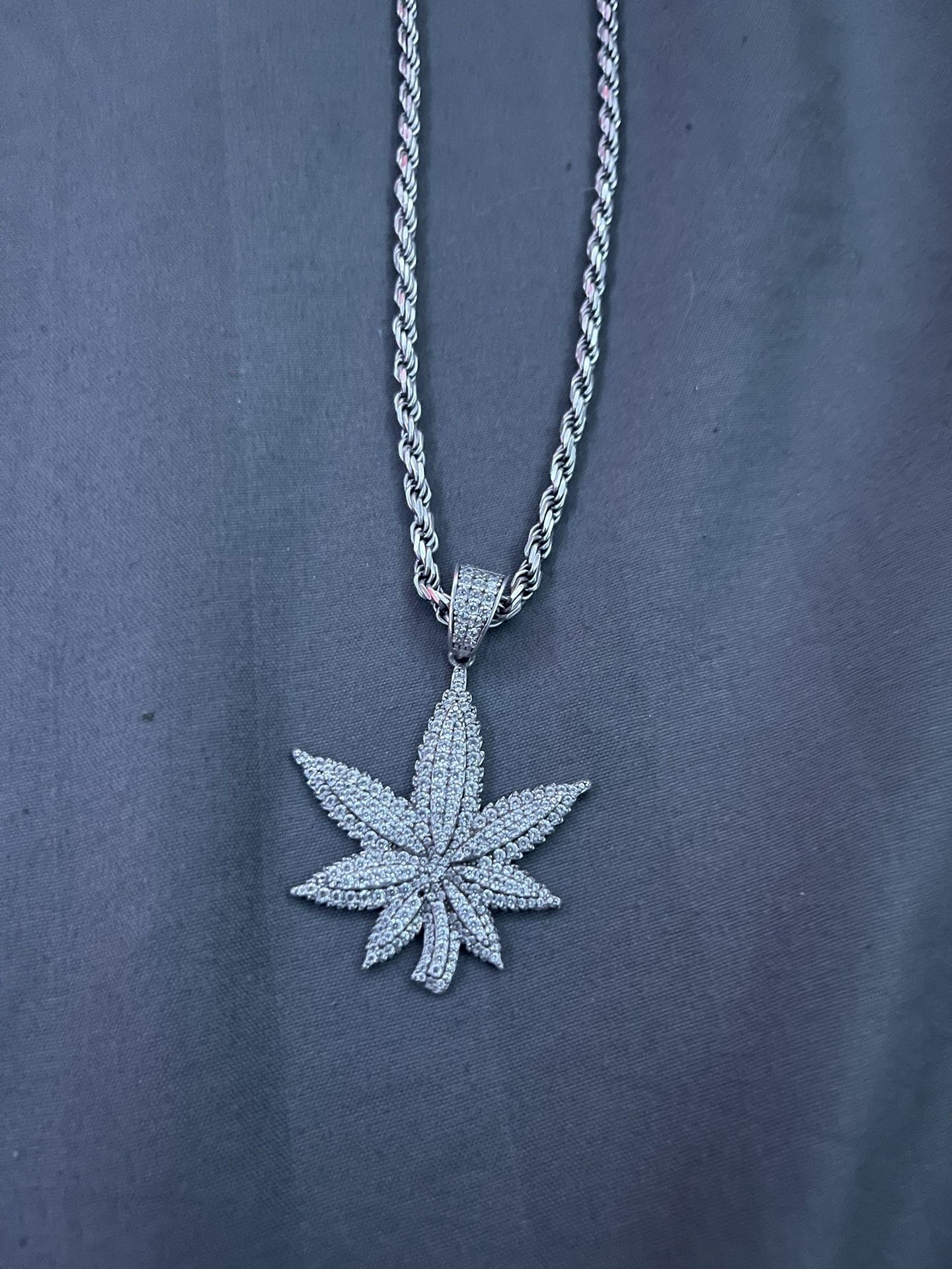 Iced Out Marijuana Leaf Chain