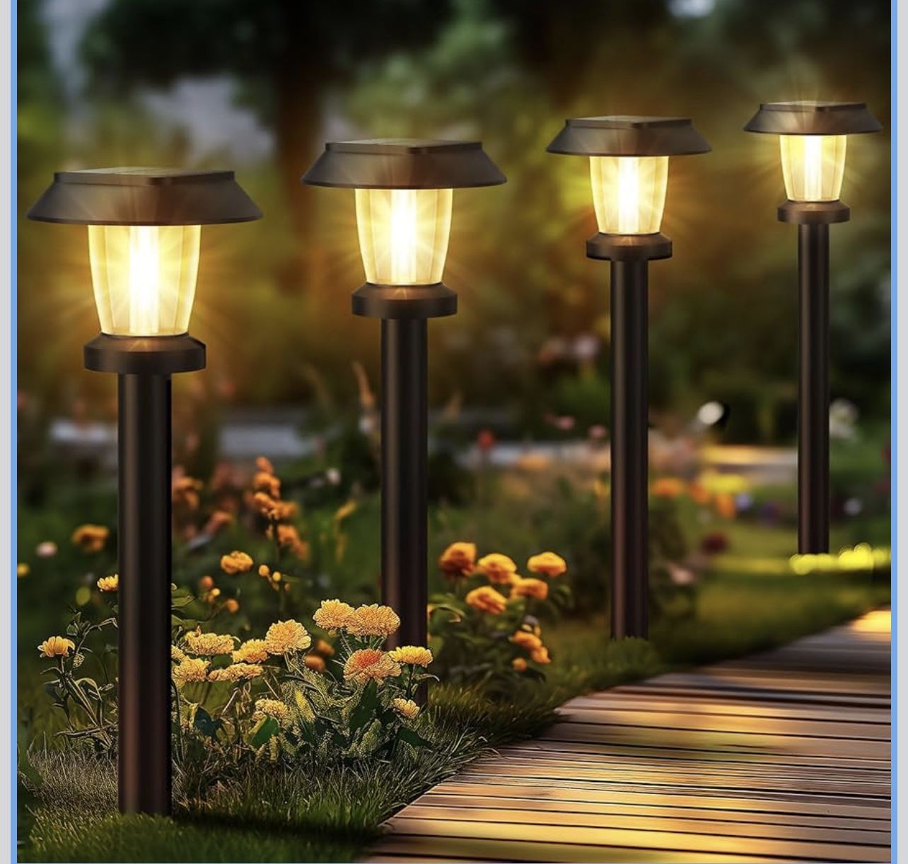 Solar Pathway Lights for Outdoors, 7 Pack Solar