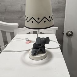 Gray Elephant Lamp 