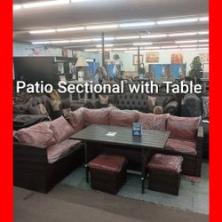✨ Beautiful Patio Sectional With Table 