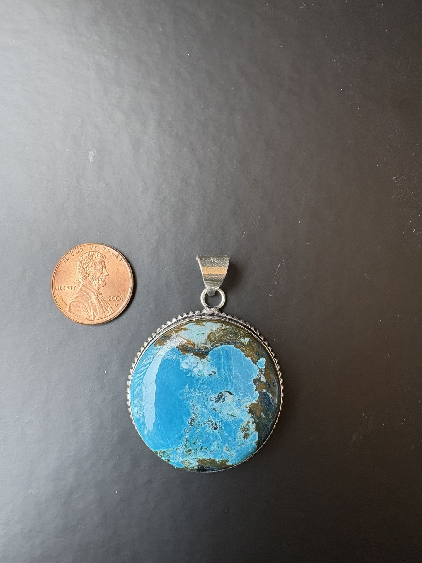 Turquoise And Silver 925 Pendant