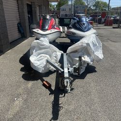 2004 Honda & Sea-Doo Jet skis With Trailer.  