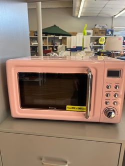 Costway Retro Pink Countertop Microwave