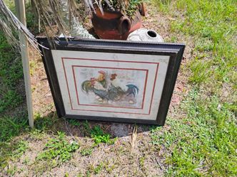 Framed Rooster Print Wall Art