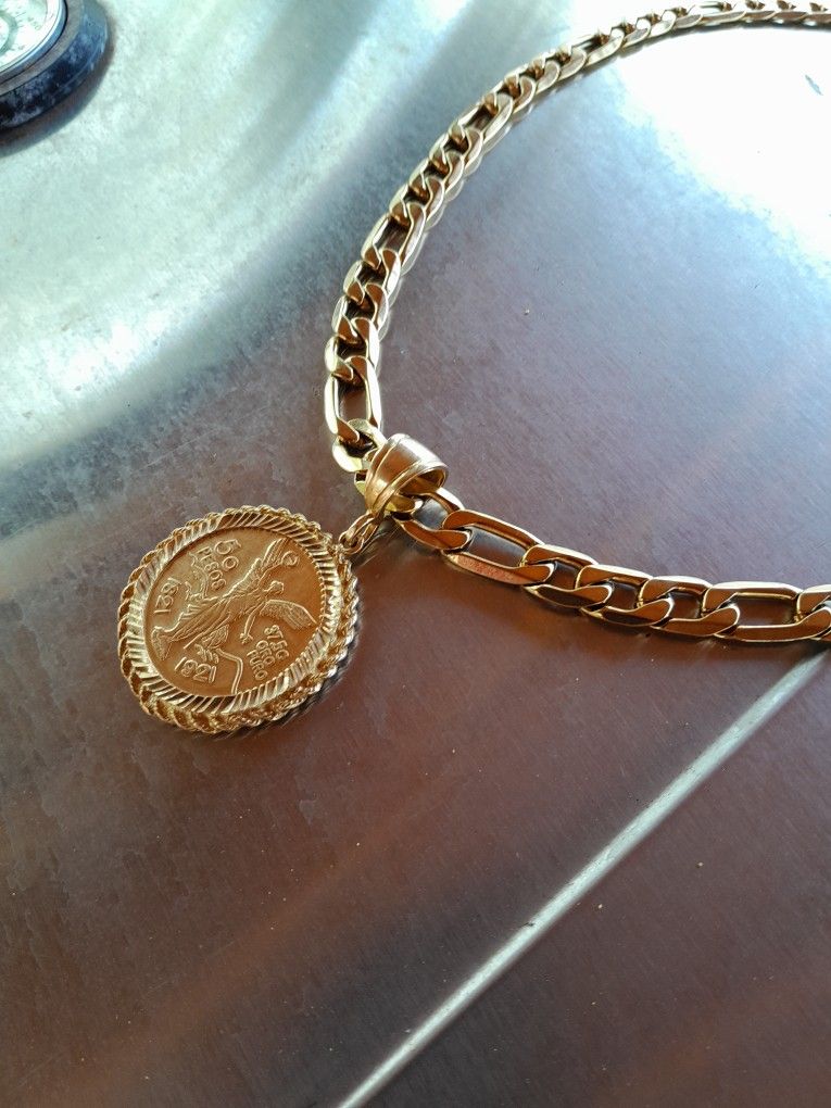Centenario And Chain Gold Plated 100 Dlls