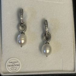 Sterling Silver, Pearls, Zirconia