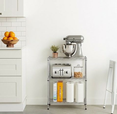 3 Shelf Chrome Utility Organizer Rack for Kitchen, Office, Garage