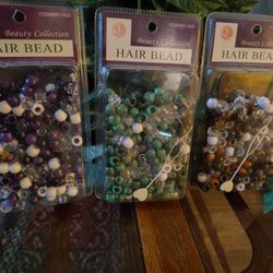 3 Packs Of Beauty Collection Hair Beads