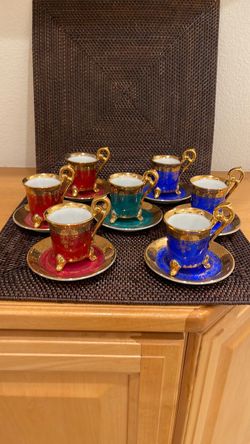 *RARE FIND* 7 Vintage Demitasse Cups & Saucers - Small Espresso/Coffee Cup Set