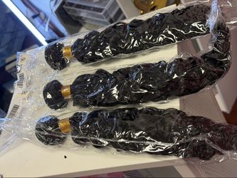 Human Hair Bundles Lot – Straight 12/14/16 + Bulk Wave 16" – $15