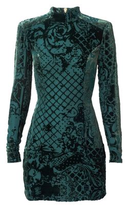 New beautiful Balmain x HM cocktail green velour dress